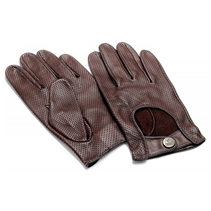Automobili Lamborghini Unisex Brown Leather Gloves Size 9